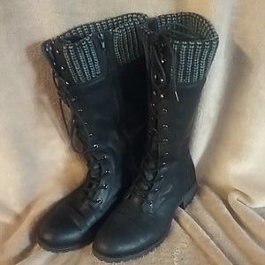 Black lace up boots